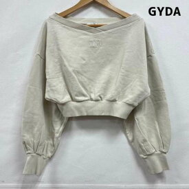 GYDA ジェイダ 長袖 トレーナー Sweat, Sweatshirt GYDA embroidery ピグメントオフショルスウェットT ショート丈 FREE 072312702501-01 タグ付き【USED】【古着】【中古】10105726