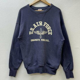 WAREHOUSE ウエアハウス 長袖 トレーナー Sweat, Sweatshirt はめ込み 両V US AIR FORCE ロゴ プリント クルーネック スウェット【USED】【古着】【中古】10106298