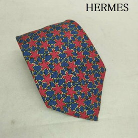 HERMES エルメス ネクタイ ネクタイ Necktie 7522 IA ネクタイ チェーン 星 柄 シルク【USED】【古着】【中古】10106471