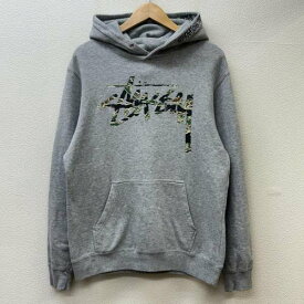 STUSSY ステューシー 長袖 パーカー Hooded Sweatshirt, Hoodie タイガーカモ 迷彩 ストックロゴ プルオーバー フーディ スウェット【USED】【古着】【中古】10107467