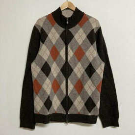 BROOKS BROTHERS ブルックス ブラザーズ 長袖 ニット、セーター Knit, Sweater ウール アーガイル柄 ダブルジップ モックネックニット【USED】【古着】【中古】10107760