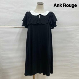 ANKROUGE アンクルージュ ひざ丈スカート ワンピース One-Piece Medium Skirt ankrouge アンクルージュ クロスくりぬき Aラインワンピース フリル BLK FREE【USED】【古着】【中古】10109132