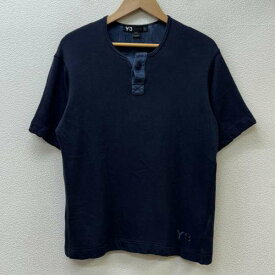 Y-3 ワイスリー 半袖 Tシャツ T Shirt AC3490 アディダス ヨウジヤマモト ロゴ 刺繍 ヘンリーネック【USED】【古着】【中古】10110155