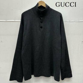 グッチ ウール シルク カシミア モックネック ニット プルオーバー メンズ L【USED】【古着】【中古】10137006