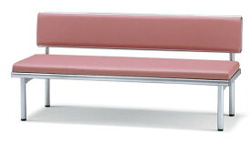 ロビーチェア シルバー脚 幅1500mm ロビー椅子 ソファ ベンチ 待合椅子 2～3人用 国産 スチール脚 塗装 ビニールレザー張り 耐次亜塩素酸 SANKEI サンケイ CL48-MX