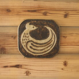 【中古】【ヴィンテージ陶器】【デンマーク】陶板 バード 鳥 ウォールオーナメント