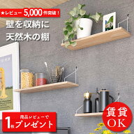 【天然木 楽天1位】ウォールシェルフ 壁掛け棚 賃貸OK 白吊具 押しピン 石膏ボード 壁 棚 穴あけ不要 工…