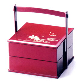 重箱 2段 5.5手提雲錦流水｜お正月・おせちに木製漆塗りの二段のお重箱(お弁当箱) 漆器