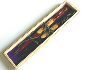 夫婦箸　波ライン　木箱入り｜木製漆塗りの箸のペアセット　結婚祝いや敬老のギフトに　カトラリー　漆器　12-16608