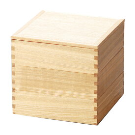 三段重 白木塗 内朱 6寸 木製 重箱 3段　12-15005
