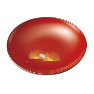 銘々皿 沈金 末広松 古代根来 5枚セット 木製 漆塗り 取り皿・小皿 12-6001