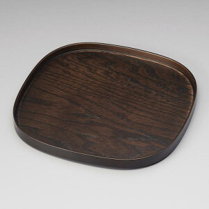 くつわ型トレー 9.0 紅染/墨染 木製