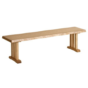 【1年保証付き】ベンチ 背もたれなし 150cm ダイニングベンチ 3人掛け 3人用 3人 背無し 天然木 タモ材 ナチュラル ブラウン 板座 座面高41cm ゆったり おしゃれ 和風 背もたれなし ダイニングベ