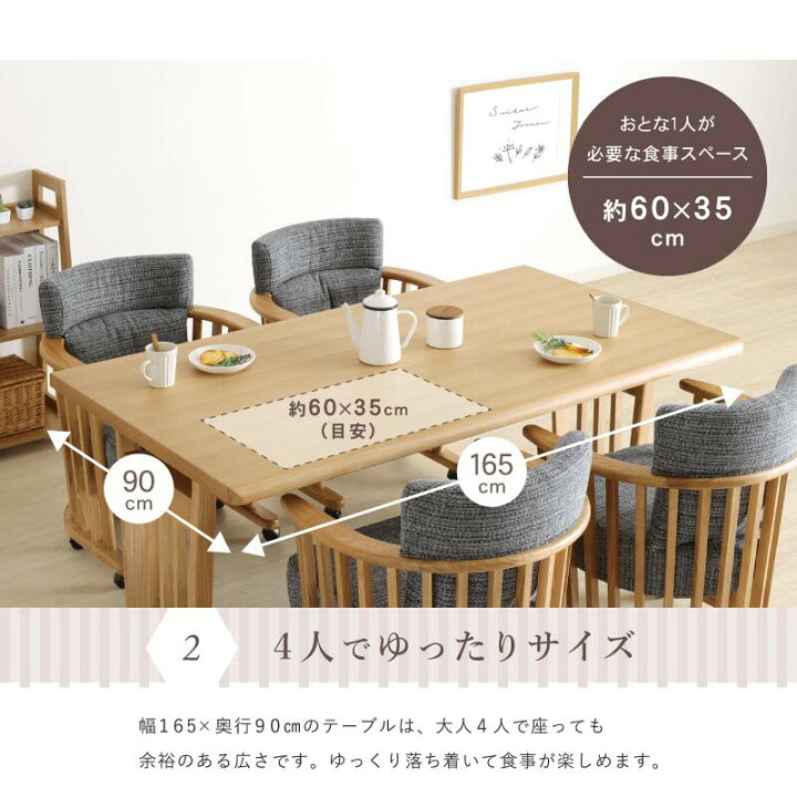 楽天市場】[1年保証/送料無料]木製 ダイニングテーブルセット 4人掛け 