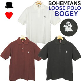 Bohemians (ボヘミアンズ)半袖ポロシャツ　ルーズフィット「BOGEY」刺?　シンプルデザインです！オリジナルの鹿の子素材ボヘミアンズらしい楽しいシンプルデザインです日本製