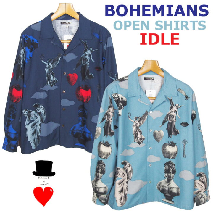 楽天市場】ボヘミアンズ IDLE（アイドル）柄 オープンカラーシャツ  