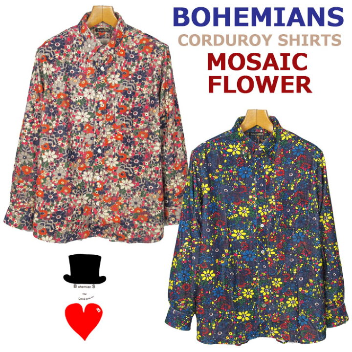 楽天市場】Bohemians (ボヘミアンズ) ボタンダウンシャツ モザイク 
