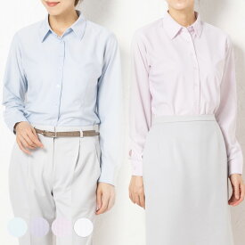 長袖 ブラウス シャツ レディース 事務服 オフィス 制服 春 夏 秋 冬 春夏 秋冬 オールシーズン ストレッチ 吸汗 速乾 防透 防汚