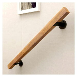 階段用 手摺り 屋内屋外兼用型 階段てすり 滑り止め 安全,階段の手すり レールブラケット付き ノンスリップ木製手すり 屋内階段用 階段の手すり、壁に取り付け