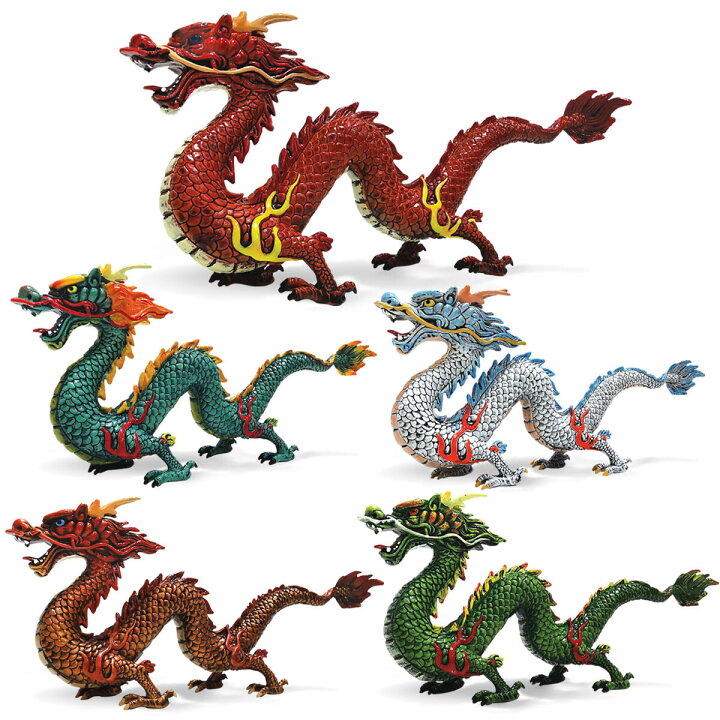 楽天市場】NEW! 吉祥神獣 五爪銀竜 紅竜 置物模型 tbq220 : I tainment 
