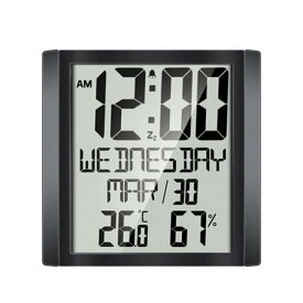 デジタル時計 壁掛け時計 温度計 湿度計 シンプル おしゃれインテリア クール モノトーン かっこいい 掛け 時計