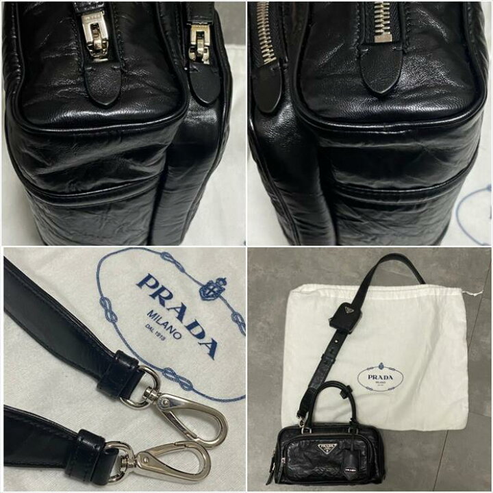 楽天市場】【中古・極美品】 PRADA プラダ ナッパアンティーク ミニ 