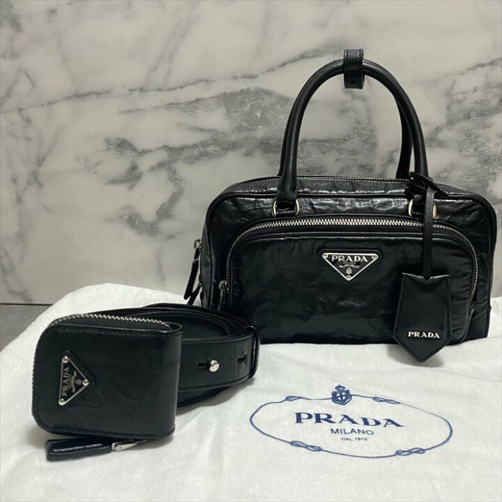 楽天市場】【中古・極美品】 PRADA プラダ ナッパアンティーク ミニ 