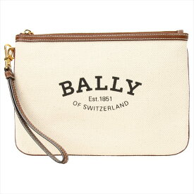 バリー BALLY WLO00J CV014 I35O ロゴプリント ハンドポーチ クラッチバッグ ナチュラル/ブラウン レディース メンズ ユニセックス CERTHE W ST POUCH