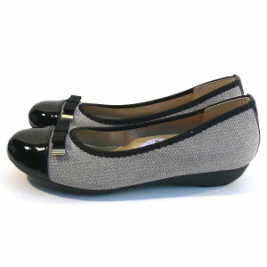 アーチコンタクト パンプス レディース 日本製 大きいサイズ ビックサイズ 25cm 25.5cm 黒 痛くない ローヒール ぺたんこ 母の日 ウェッジリボンパンプス ファーストコンタクト姉妹ブランド ARC