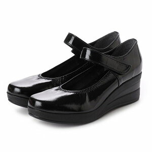 ファーストコンタクト パンプス レディース ストラップ 痛くない 日本製 黒 母の日 ウェッジパンプス コンフォートシューズ FIRST CONTACT 厚底 カジュアル 走れるパンプス ワンストラップ オフ
