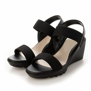 ゴムフィットサンダル レディース ストラップ 靴 パンプス 痛くない 走れる 日本製 黒 母の日 ナースダンサル 厚底 ゴムベルト ウェッジ コンフォートシューズ オフィス 通勤 低反発 衝撃吸