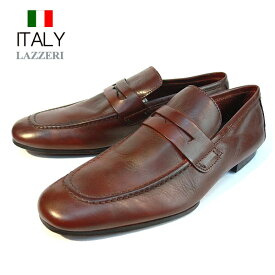 ビジネスシューズ メンズ 本革 スリッポン ローファー レザーローファー 皮靴 LAZZERI イタリア製 インポート