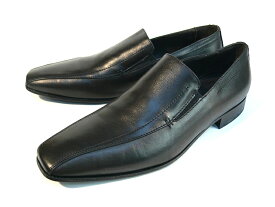 ビジネスシューズ メンズ 本革 サイドゴア スリッポン ロングスクエアトゥ レザーシューズ 皮靴 ROMANROCK イタリア製 インポート ロマンロック
