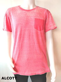アルコット ALCOTT インポート 無地 半袖Tシャツ カットソー メンズ トップス (ピンク)
