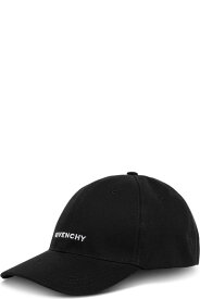 Givenchy 帽子 メンズ ブラック コットン ブレンド ハット ロゴ入り