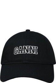 Ganni 帽子 ブラックコットンハット