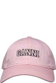 Ganni 帽子 ピンクのコットンハット