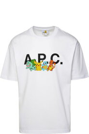 A.P.C. シャツ ポケモン ザ クルー ホワイト コットン Tシャツ