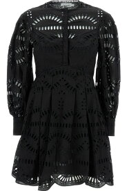 Charo Ruiz ワンピース＆ドレス 「franca」コットンブレンドのフローリアルプリント付きミニブラックドレス女性