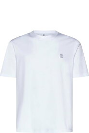 Brunello Cucinelli シャツ ロゴ刺繍クルーネックTシャツ