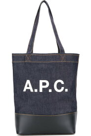 A.P.C. トートバッグ Axel ロゴプリント デニム ハンドバッグ