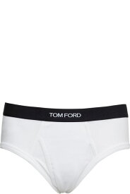 Tom Ford ショーツ コットンマンのロゴ入りホワイトブリーフ