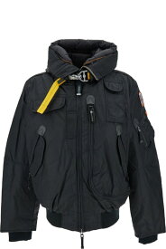 Parajumpers ジャケット ポリアミドマンのロゴパッチとフード付き「gobi」オーバーサイズブラックジャケット