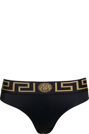 Versace ショーツ ポリアミド製ブラック グレカ ビキニ ボトムス 女性