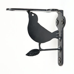 棚受け 小サイズ 小鳥 黒 右用 アイアン ロートアイアン 玄関 外壁 おしゃれ 戸建て 家 建築 アンティーク風 海外 北欧 アメリカン デザイン 住宅 材質 ウォールアクセサリー オーナメント