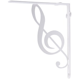 棚受け ト音記号 白 大サイズ アイアン ロートアイアン 玄関 外壁 おしゃれ 戸建て 家 建築 アンティーク風 海外 北欧 アメリカン デザイン 住宅 材質 ウォールアクセサリー オーナメントd