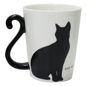 【送料無料】黒猫 ツインマグ シンプル 単品 AR0604099 AR0604100 ギフト メッセージ キャット ねこ オス メス 電子レンジ可能 マグカップ 耐熱 グラス コップ