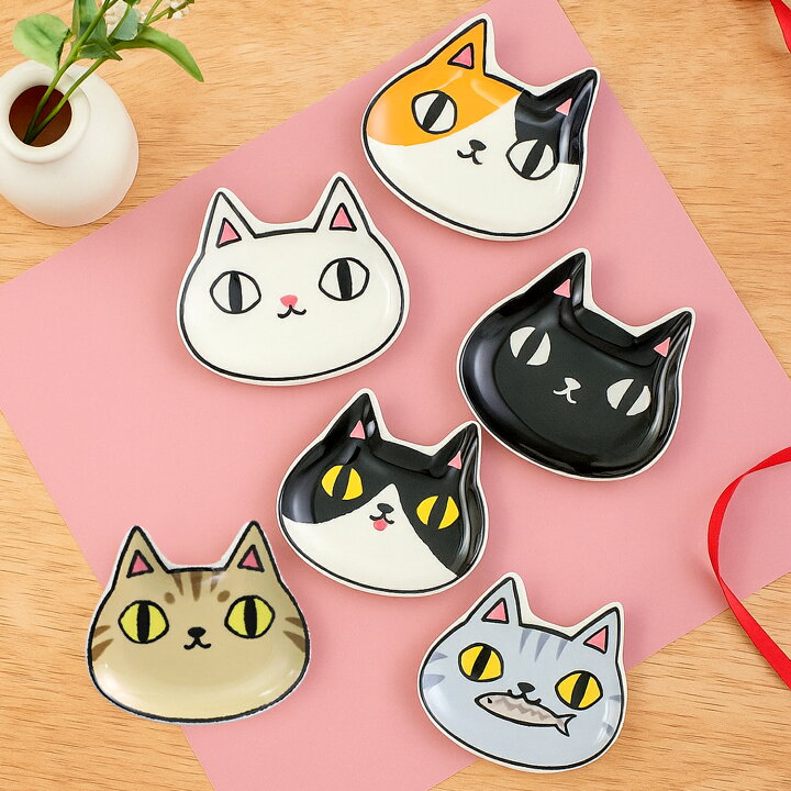 楽天市場】【送料無料】猫 顔小皿 3枚セット 3兄弟 ネコ ねこ 小皿 