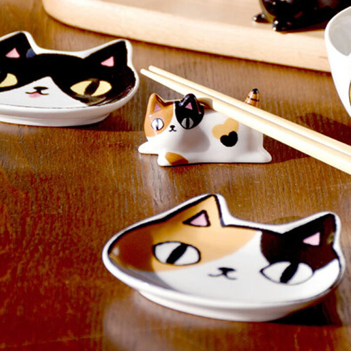 楽天市場】【送料無料】猫 顔小皿 3枚セット 3兄弟 ネコ ねこ 小皿 