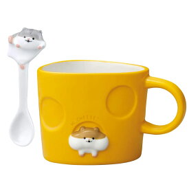 【SALE】【送料無料】ハムスター マグカップ＆スプーン セット チーズ キッチン小物 かわいい 雑貨 オブジェ フィギュア 装飾 DECOLE ゴールデン ジャンガリアン 脱走